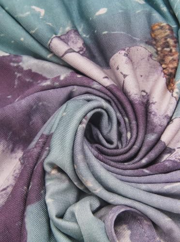 Printed Jersey Cotton Scarf for Women, Stretch Soft Hijab, Lightweight Breathable Head Wrap for All Seasons - color: Mctlp2538-c Pattern