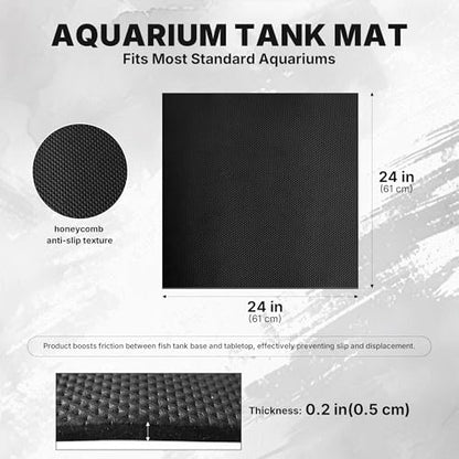 Aquarium Leveling Mat 24" X 24" X 0.2" EVA Aquarium Foam Leveling Mat, Non-Slip Shockproof Fish Tank Mat for Under Tank for Glass Fish/Turtle Tank Protection - size: 24inx24in