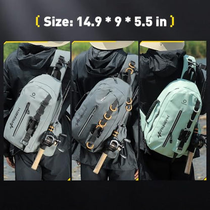 Small Fishing Bag with Rod Strap, Portable & Lightweight, Fish Small Tackle bag – Fits Tackle Boxes & Gear,Move Freely, Cast Smoothly - Fishing Gifts for Men - color: Green