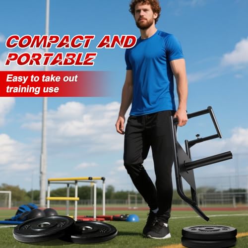 GADFISH Medium-sized Weight Sled, Adjustable Height Workout Fitness Sled for Speed Training, Push and Pull Sleds for Exercise, Suitable for 1" & 2" Weight Plate, Applicable to Multiple Scenarios