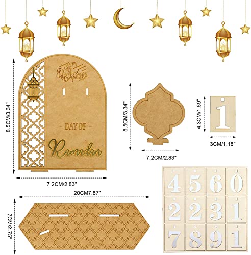 Ramadan Calendar, DIY Eid Mubarak Decorations, Ramadan Gifts, Ramadan Advent Calendar 2023 Decoration, Wooden Ramadan Countdown Calendar