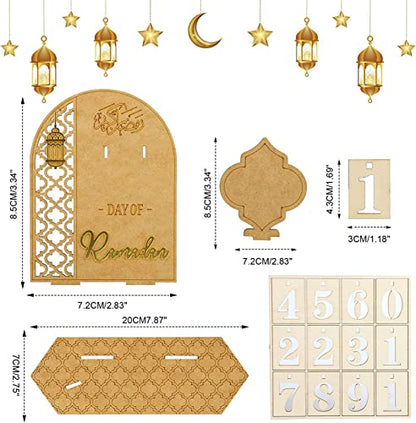 Ramadan Calendar, DIY Eid Mubarak Decorations, Ramadan Gifts, Ramadan Advent Calendar 2023 Decoration, Wooden Ramadan Countdown Calendar