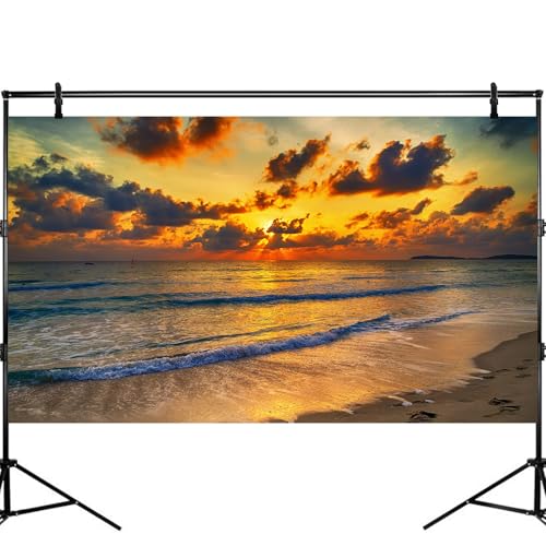Sunset Tropical Beach Aquarium Background Sunrise Ocean Seashore Fish Tank Background Ocean Seascape Terrarium Backgrounds Sunset Over the Seacoast Sea Waves Sand Reptile Tank Backgrounds 24x16in - color: Dark Brown, size: 24(W)x16(H)inches/ 60(W)*40cm(H)