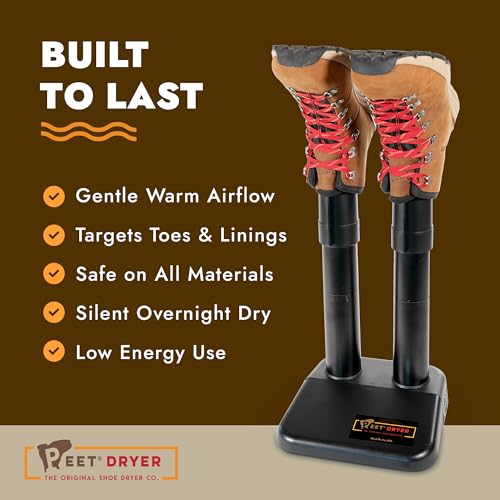 PEET, Original Dryer, Electric Shoe Dryer, Work Boots, Outdoor Gear, Athletic Gear, Silent,Energy-Efficient, Made in USA - style: Original 2-shoe Electric Dryer