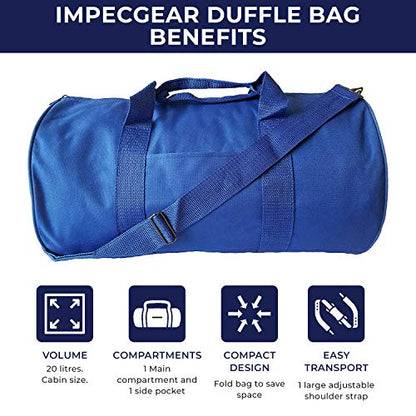 Impecgear Round Duffel Team Sports Equipment Bags, Travel Gym Fitness Bag. - color: Royal