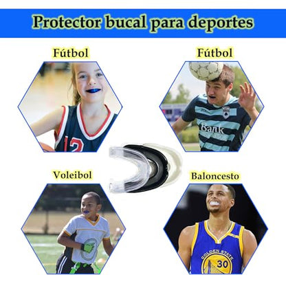 6-Pack Sports Mouthguard with Case Kids Youth Boil Bite Slim Fit Soft Girls Boys Football Lacrosse Basketball Boxing Soccer Taekwondo MMA Size Adult Age Above 11. - size: adult (age more then 11)