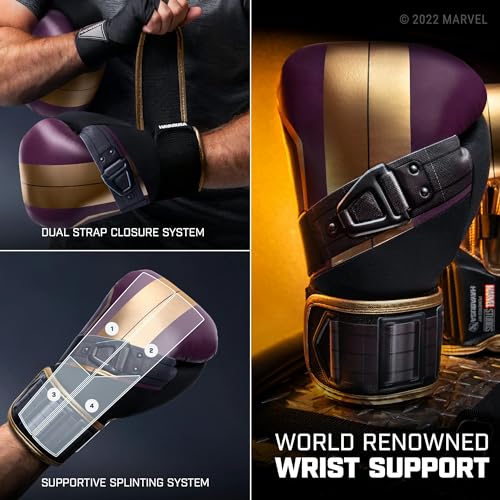 Hayabusa Marvel Hero Elite Boxing Gloves for Men and Women - color: Batroc, size: 16oz