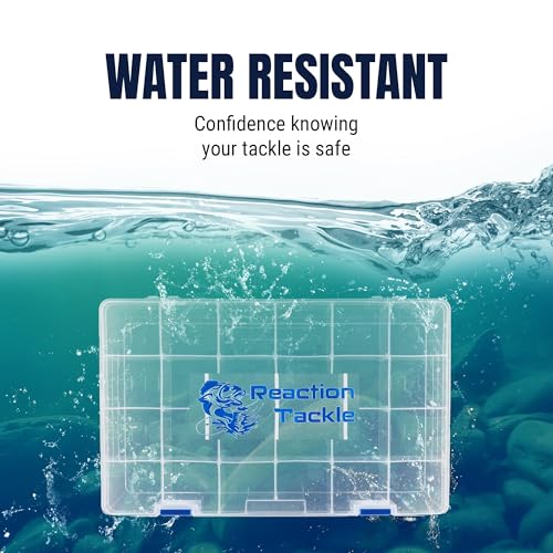 Reaction Tackle Basic Tackle Trays, Clear Plastic Utility Box Organizers with Removable Dividers for Lures, Hooks and Terminal Rigs, Fits Tackle Bags and Boxes - 3700 (4-Pack) - size: 3700 (4-Pack)