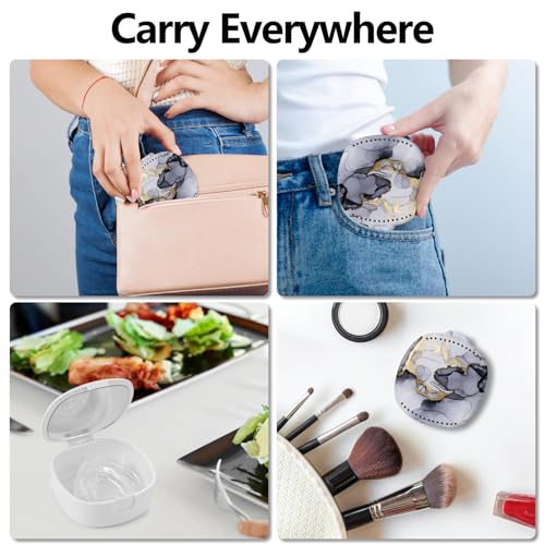 Retainer Case with Mirror and Ventilation Holes - Night Guard, Gray Marble - color: Gray Marble