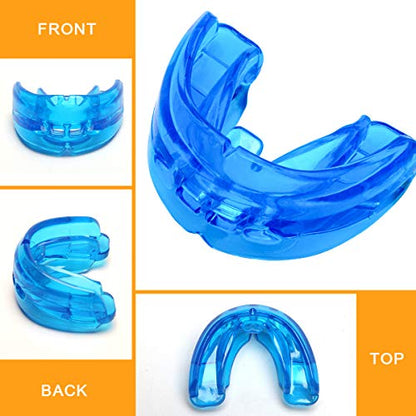 Coolrunner Double Braces Mouth Guard, Sports Athletic Mouth Guards Youth Mouthguard for Upper and Lower Teeth Protection Required for Youth, Teenager and Adults (Blue) (Blue)