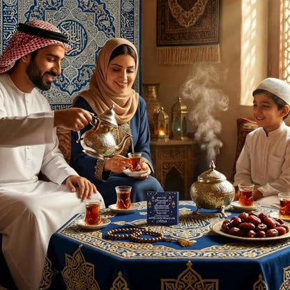Smile Inspirational Wooden Decor, Eid al‑Adha Appreciate and Hope Sign for Islamic Tiered Tray Muslim Party Tabletop Home Decor - style: Retro