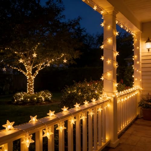 Star String Lights, 30 LED Crystal Stars, 10ft Battery Operated, Indoor Bedroom Decor - style: White Crystal Star