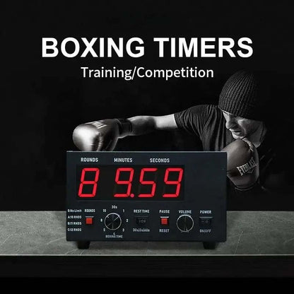 Boxing Timer, Gymnastics Timer,with Large Display, Multiple Preset Options, Adjustable Round/Rest Time for Boxing Gym, Fitness Training