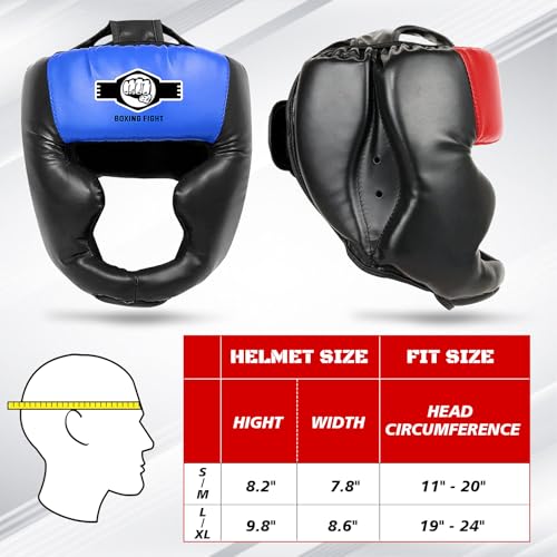 2 Pack & 1 Pack Boxing Headgear - Sparring Safety Head Guard for MMA, Kickboxing, Muay Thai, Boxing - Men, Women, Kids - color: Red & Blue, size: Small-Medium