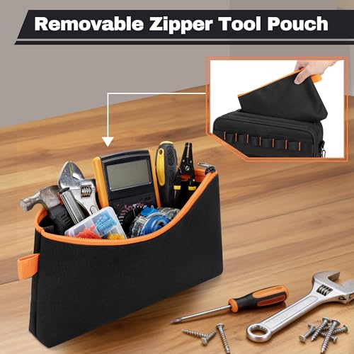 Rexmica Small Electric Tester Tool Storage Bag with 1 Tool Pouch | Compatible with Fluke Digital Multimeter/325 Clamp Multimeter/ T5 T6 Electrical Voltage, Tool Organizer with 8 Tool Slots