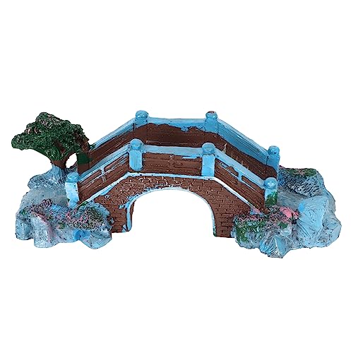 Fish Tank Arch Bridge Decor Resin Aquarium Ornament Simulation Brick Stone Design Miniature Landscape Hideout for Small Fish Shrimp 15cm