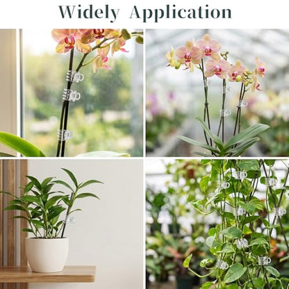 100Pcs Plant Clips Orchid Clips, Clear Plant Clip | Plants Orchid Support Clip Plants Pins for Orchids Support Flower Vine Climbing Vine Stem Supports