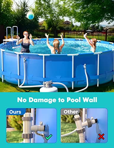 【Patented】 Plunger Valve for Above Ground Swimming Pool, Pool Replacement Parts with On-Off Valve, Pool Hose Adapter and Pool Pipe Holder, Pool Pump Parts, Above Ground Pool Accessories - style: Round Top 1 PACK