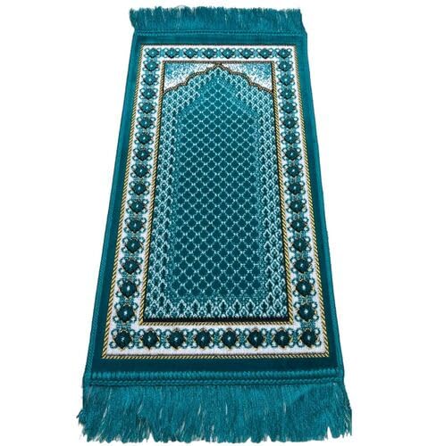Modefa Turkish Islamic Velvet Prayer Rug - Soft Small Child Praying Carpet - Muslim Janamaz Sajada for Kids & Toddlers - Ramadan or Eid Gift for Boys & Girls - Lattice (Turquoise) - color: Turquoise