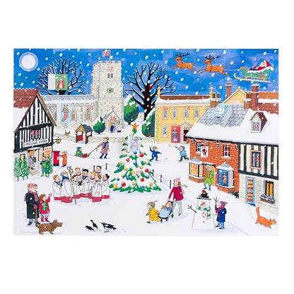 Traditional Advent Calendar - Alison Gardiner Christmas Village Design - Paper Holiday Countdown Calendar - Large 11.7x16.5 inches - color: Christmas Village