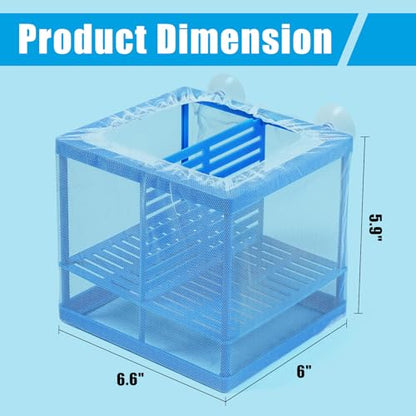 AQUANEAT Fish Tank Breeder Small Mesh Net Fry Saver Aquarium Spawn Hatchery Isolation with Suction Cups Hatchery Incubator for Shrimp Betta - size: Small