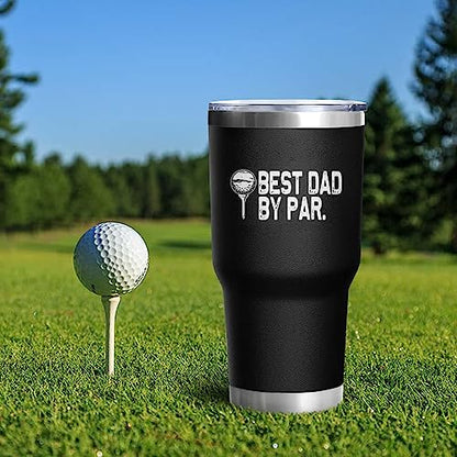 Dad Gifts for Men BEST DAD BY PAR 30 Tumbler Oz Stainless Steel Insulated Cup Tumbler Coffee Mug with Lid and Straw Mens Father's Day, Christmas and Birthday Gifts Idea - color: DAD-Golf-01