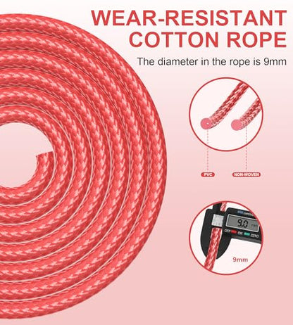 Jump Rope for Women Men, Fitness Jumprope for Women Workout, Adjustable Adult Exercise Skipping Rope - color: Red