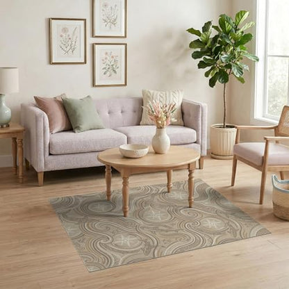 4'x6' Washable Geometric Shark Accent Rug, Beige Non-Shedding Small Carpet Pet Friendly & Non-Slip for Playroom, Bedroom, Reading Nook | Ref:2067662 - color: Beige/Pattern 20, size: 4' x 6' (Rectangular)