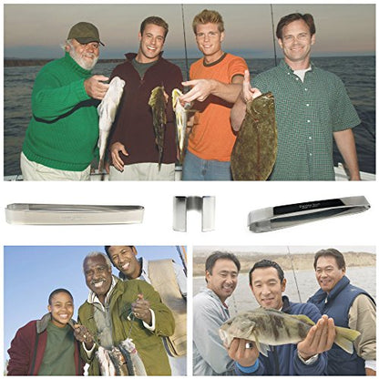 Made In Japan Fish Bone Tweezers (2-pack) - Non-Slip, Precision Grip - Debone Salmon, Bass, Catfish - Stainless Steel Handmade Japanese Craftsmanship (4 3/4") - size: 4 3/4" - 2 pack