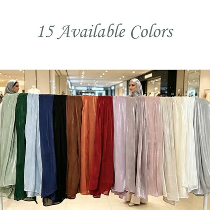 Women Premium Hijab Head Scarf Lightweight Shimmer Scarves Crepe Wedding Shawls and Wraps for Evening Dresses Shiny - color: Deep Red