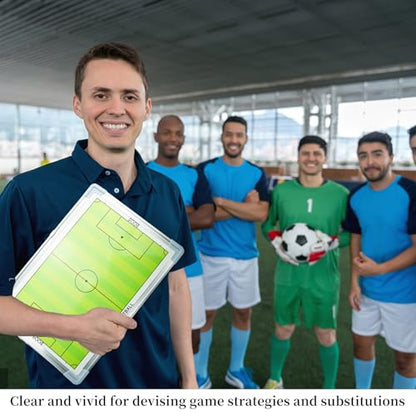 Soccer Coaching Board with Magnetic Pieces, Dry Erase Markers, Soccer Tactical Presentation Clipboard for Soccer Coaches - Durable, Magnetic, Perfect Size