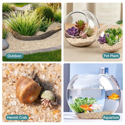 1-2mm Coarse Sand for Plants, 12lbs Horticultural Sand for Succulents, Desert Silica Sand for Cactus, Vases, Aquariums, Terrarium, Fish Tank, Drainage Rocks for Potted Plants, Bamboo, Crafts