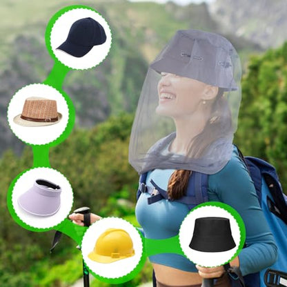 South to East Premium Mosquito Head Net for Insect 2 Pack, Ultra Large & Long, Extra Fine Holes, Fly & Bug Protection Gear for Camping, Hiking, Fishing, Gardening, Safari, Fit All Hats, Light Grey - color: Light Grey