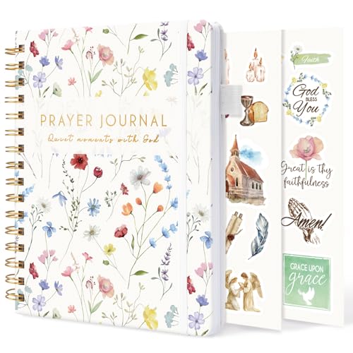 Prayer Journal for Women - Bible Journal with Scripture Verses, 12 Weeks Guided Devotional Planner, Faith & Christian Notebook for Bible Study, Note Taking & Prayer Tracking, Birthday Gifts - size: 8.5"L x 6.57"W