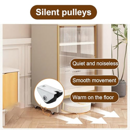 Robot Vacuum Cleaner Storage Rack,Multi-Functional Robot Vacuum Stand Cabinet, White Mobile Storage for Living Room & Home Office, Silent Roller Fish Tank Stand, Stylish Organizer for Smart