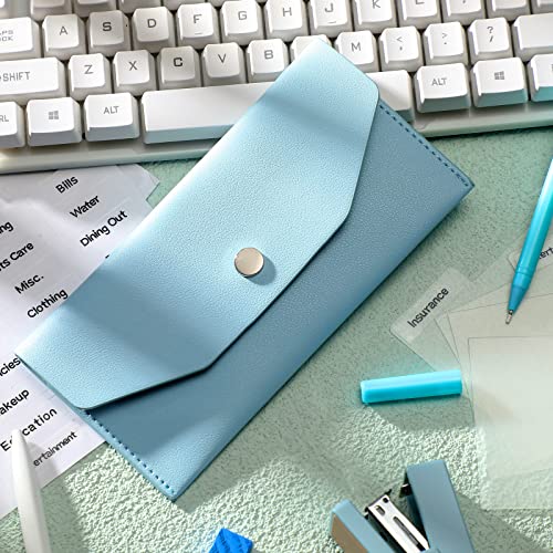 Frienda Cash Envelope Wallet Budget 8 Dividers, Blue, Classic - color: Blue, style: Classic