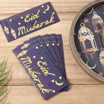 18pcs Eid Mubarak Envelopes for Money, 7 x 3.1 Inch Eid Al-Adha Gift Cards Ramadan Kareem Money Holder Pocket Cash Packet Ramadan Greeting Cards Envelope for Muslim Party Celebrations Decorations