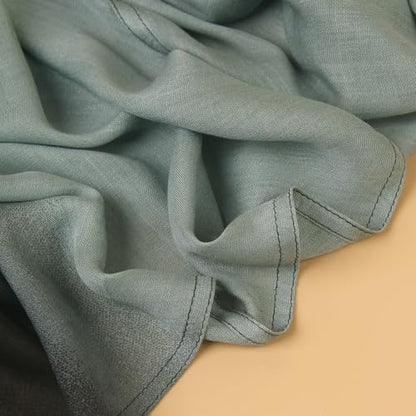 Modal Feel Hijab Scarf for Women, Lightweight Ombre Dual Color - color: 3#cyanblack