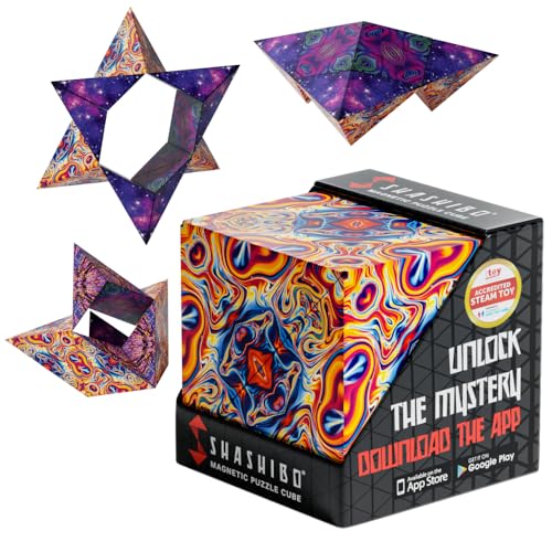 Shashibo Sensory Fidget Toy for Adults & Kids, Stress Relief Fidget Toy for Adults, Teens & Kids, Cool Fidget Toys for Desk, Classroom Must Have, Sensory Shape Shifting Cube, 100+ Possible Shapes - color: Spaced Out, size: DODECA
