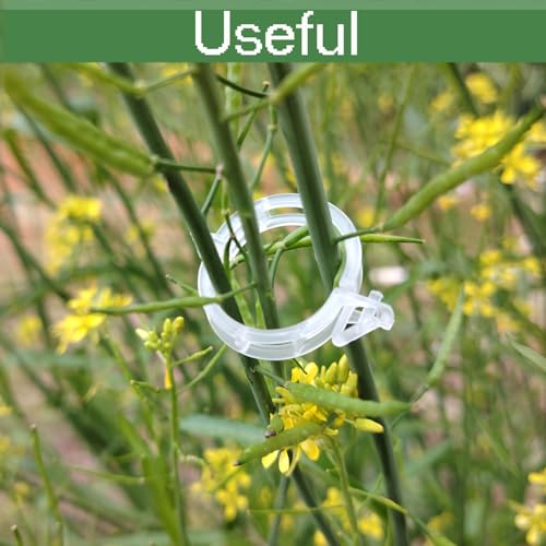 Plant Support Clips -100PK, White Tomato Clips for String Trellis, Grape Vine Clips for Garden Netting Climbing Plants, Secured Plastic Plant Clips