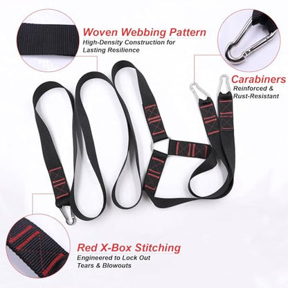 Heavy-Duty Sled Pulling Strap, Tire Dragging Pull Strap for Sled Training, Strength & Conditioning Workouts, Compatible with Harnesses & Belts - size: 3.8cm Wide