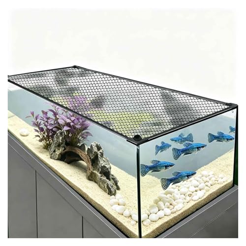 Aquarium Lid, Anti Jumping Fish Tank Lid, Magnetic Multi-Use Mesh Screen Netting Prevents Fish, Reptiles from Jumping Out(130x50CM/51.18x19.69in) - size: 130x50CM/51.18x19.69in