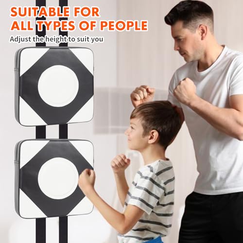 LuiceABC Wall Punching Boxing Pad, Wall Focus Target Foam, Boxing Fitness Wall Punch Bag, Leather and High Elastic Sponge Bag for Sports Training, Adjustable Height - style: White