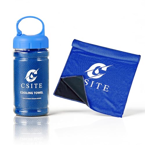 CSITE Cooling Towels (47"x12") for Neck and Face, Ice Towel for Hot Weather, Soft Breathable Chilly Gym Towels, Microfiber Towel for Work Out, Yoga, Running, Camping & More Activities（Dark Blue） - color: Dark Blue