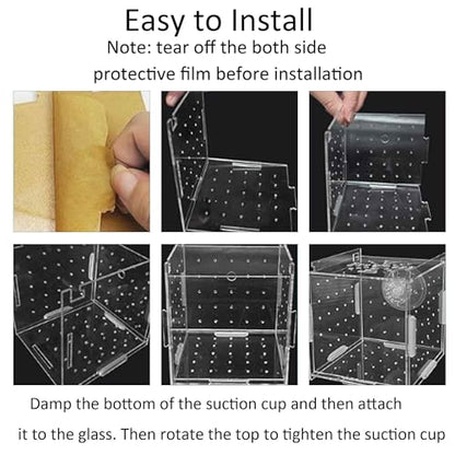 3 x 3 x 3 inch Acrylic Fish Breeding Box, Transparent Isolation Hatchery Incubator with Suction Cups for Guppy Shrimp Small Baby Fishes Aquarium Nursery Tank - size: 3 x 3 x 3 inch