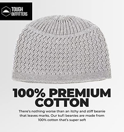Tough Headwear Kufi Hat - Kufi Hats for Men Muslim, Turkish Kufi Cap - color: Grey