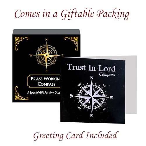 Trust in The Lord with All Your Heart -Proverbs 3: 5-6 Quote Engraved Compass with Wooden Box, Baptism Gifts for Boys, Inspirational Gifts Men, Graduation Day Gifts, First Communion Gifts : Sports & Outdoors