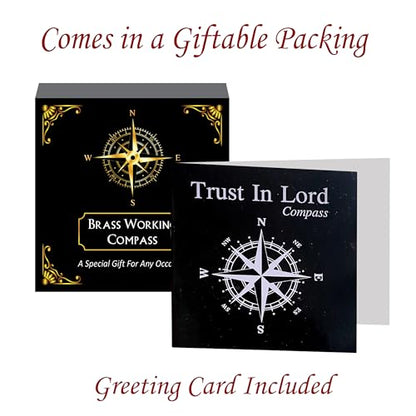 Trust in The Lord with All Your Heart -Proverbs 3: 5-6 Quote Engraved Compass with Wooden Box, Baptism Gifts for Boys, Inspirational Gifts Men, Graduation Day Gifts, First Communion Gifts : Sports & Outdoors
