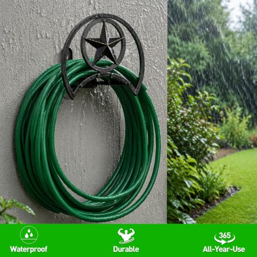 GOFORWILD Garden Hose Holder, Holds 125 ft 5/8-in Hose Wall Mount - size: wall mount