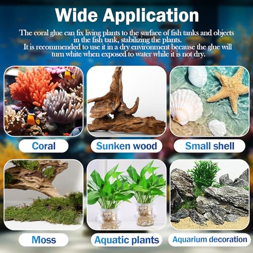 Aquarium Super Glue Gel Fish Safe for Coral, Moss and Plants | Fast-curing fish safe gel for coral, moss and plants in freshwater and saltwater aquariums.